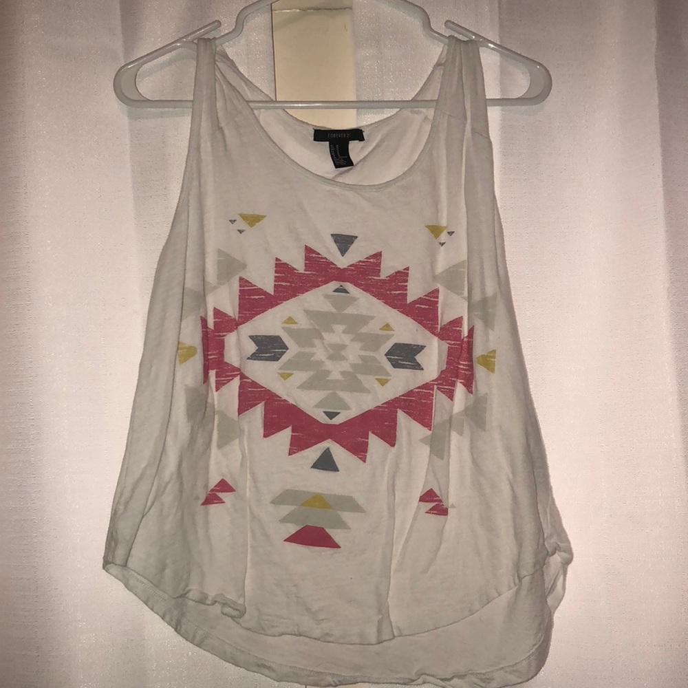 White Aztec tank